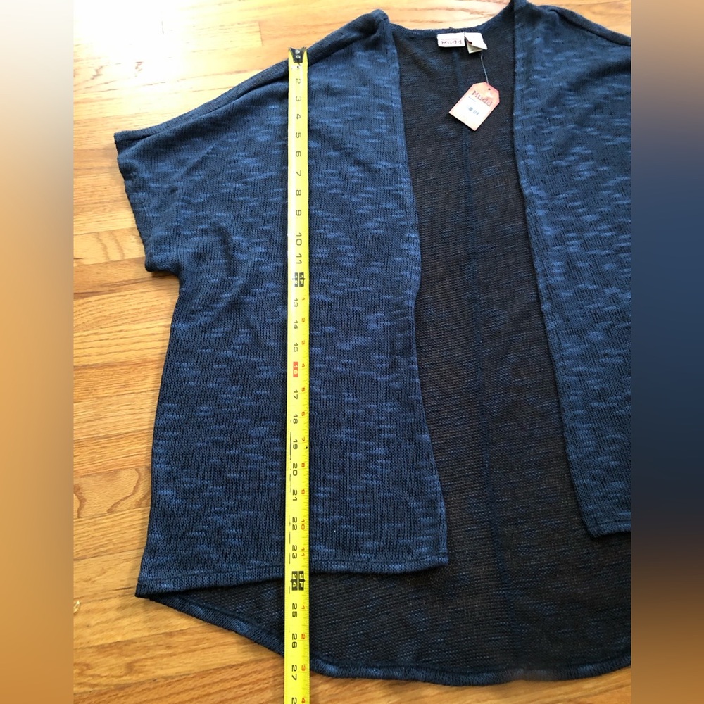 Mudd Navy Open-Front Women's Sweater Cardigan - Picture 4 of 10